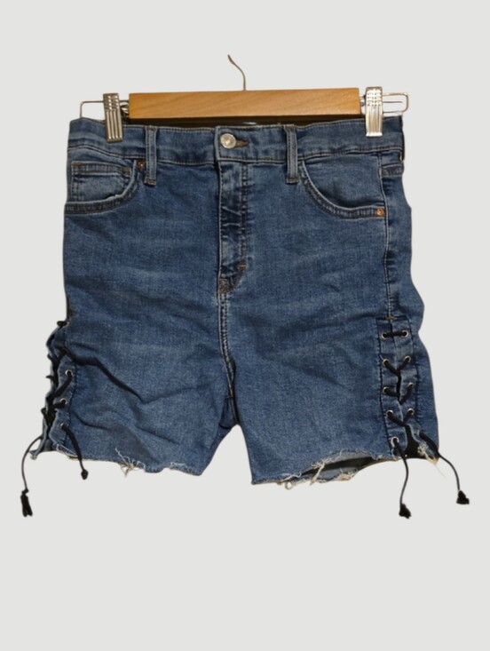 Topshop Pants - Topshop Moto Shorts Womens Size 10 JAMIE Light Wash Denim Jean Shorts Frayed-hem